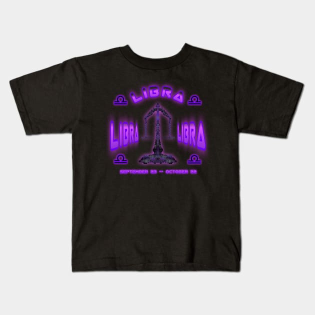 Libra 2a Black Kids T-Shirt by Boogie 72